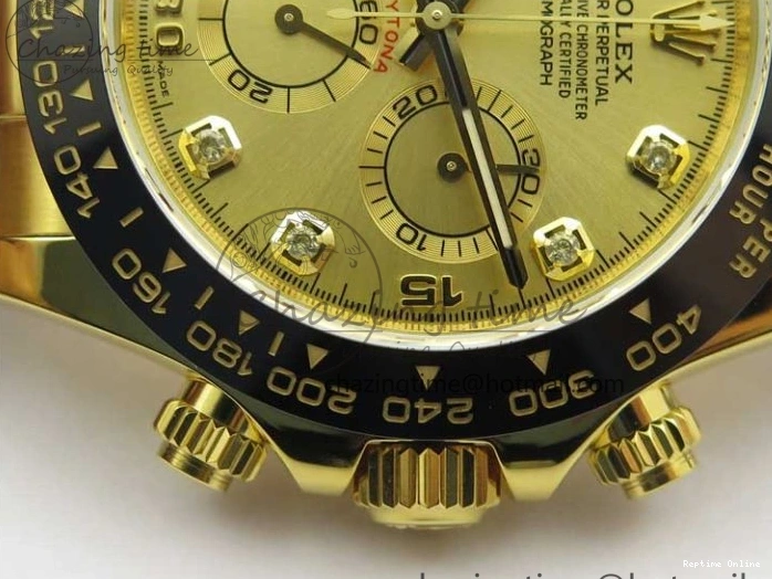 0412 Daytona 116518 Noob 1:1 Best Edition YG Plated 904L SS Case Goid Diamonds Dial on Black Rubber Strap SA4130 V4 (Free Extra Strap) Versatile 2587